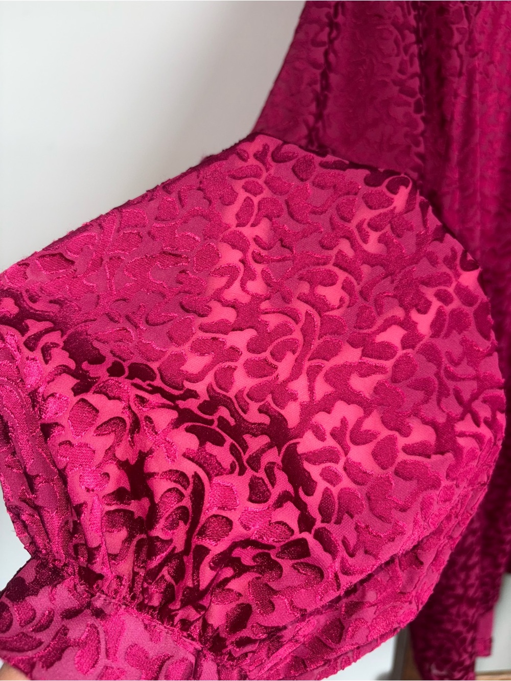 Anthropologie Susanna Burnout Velvet Oversized 3X Buttondown Semi Sheer Blouse - Picture 7 of 16
